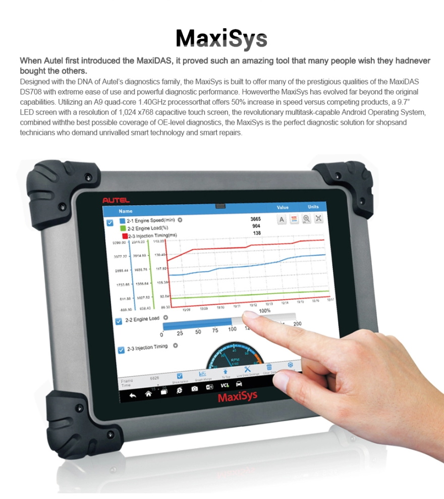 Autel MaxiSys Pros/908P com tela sensível ao toque