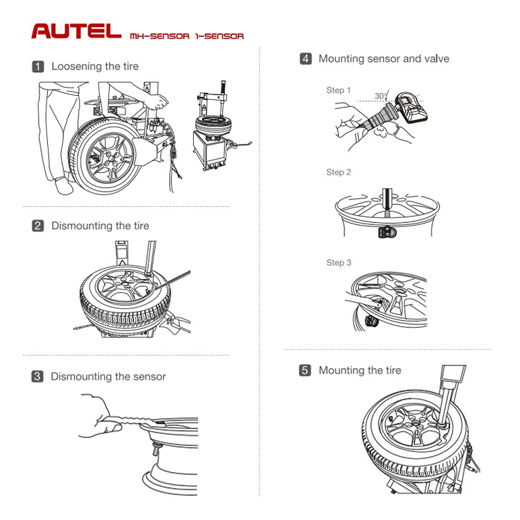 instalar sensor Autel MX 315 433MHZ sensor TPMS