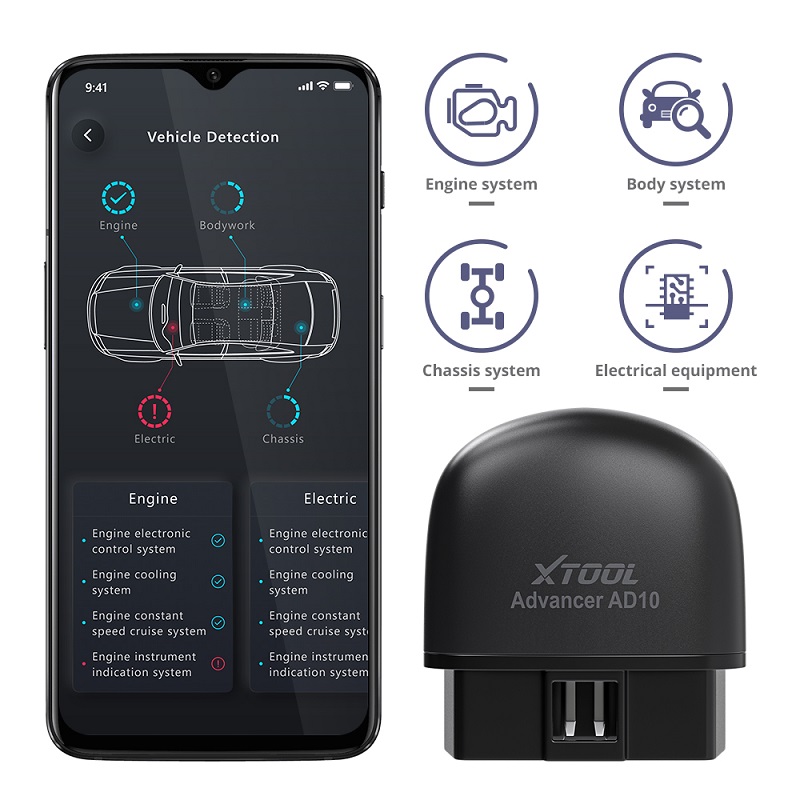 testador de sistema de motor automotivo bluetooth